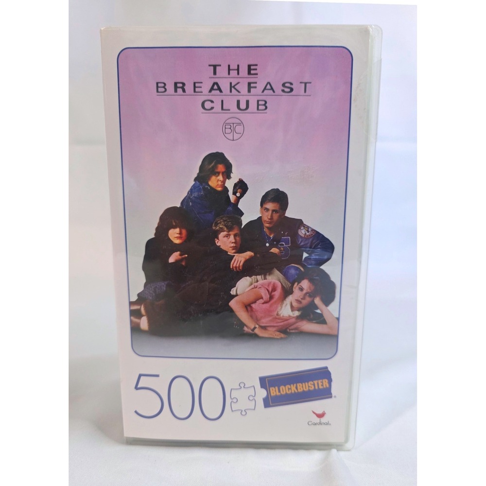 The Breakfast Club 500 Piece Puzzle Blockbuster VHS Case Retro 80s Movie Art